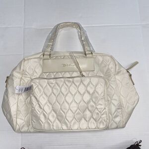 Bella Russo Large Weekender Duffle Bag Cream 17.7” X 13” New With Tag & Dust Bag